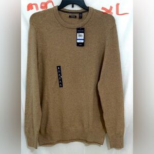 Izod Tan Crewneck Sweater Classic Fine Gauge Knit
